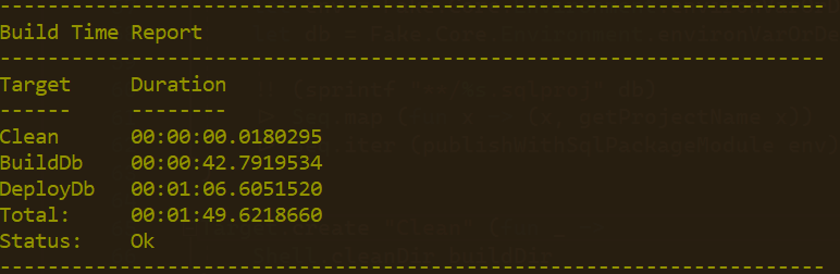 Deployments statistics with SqlPackage